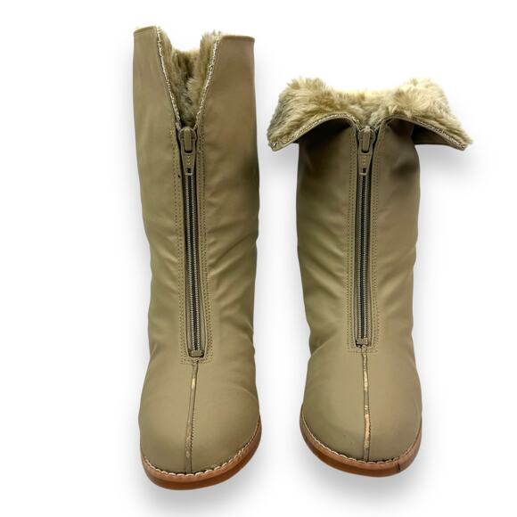 1970's brand new tan winter waterproof faux fur lined boots - Picture 3 of 16